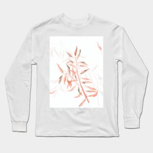 Autumn leaves on the branches, red colors of autumn in watercolor Long Sleeve T-Shirt